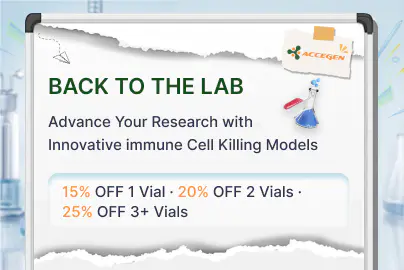 Back to the lab accegen promotion card innovative immune cell killing models for research tiered discount offer